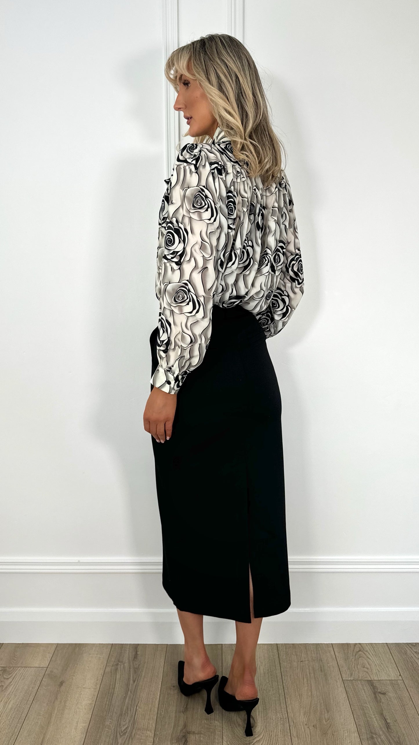 Anne Tailored Maxi Skirt - Black