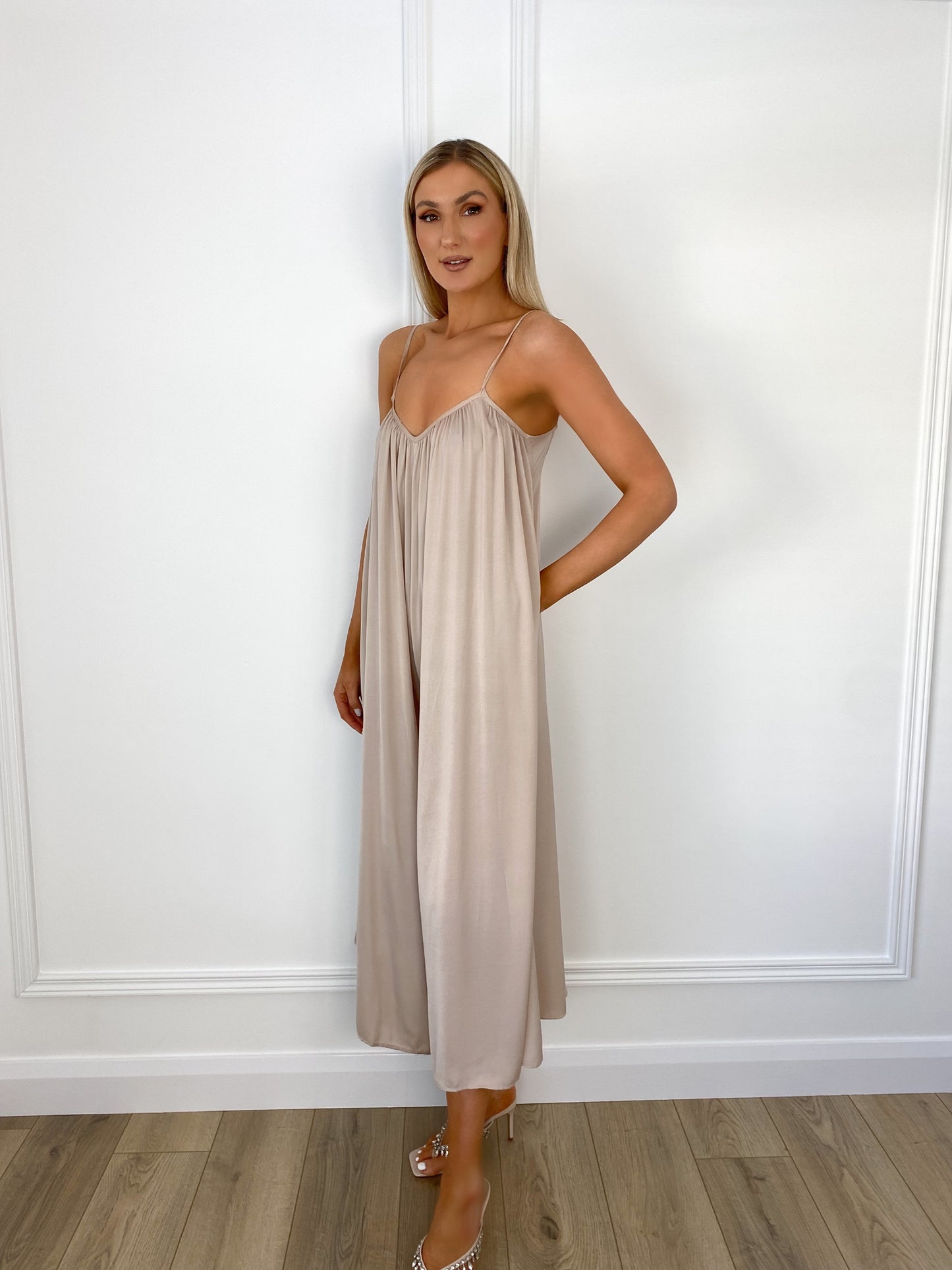 Sarah Loose Jumpsuit - Beige