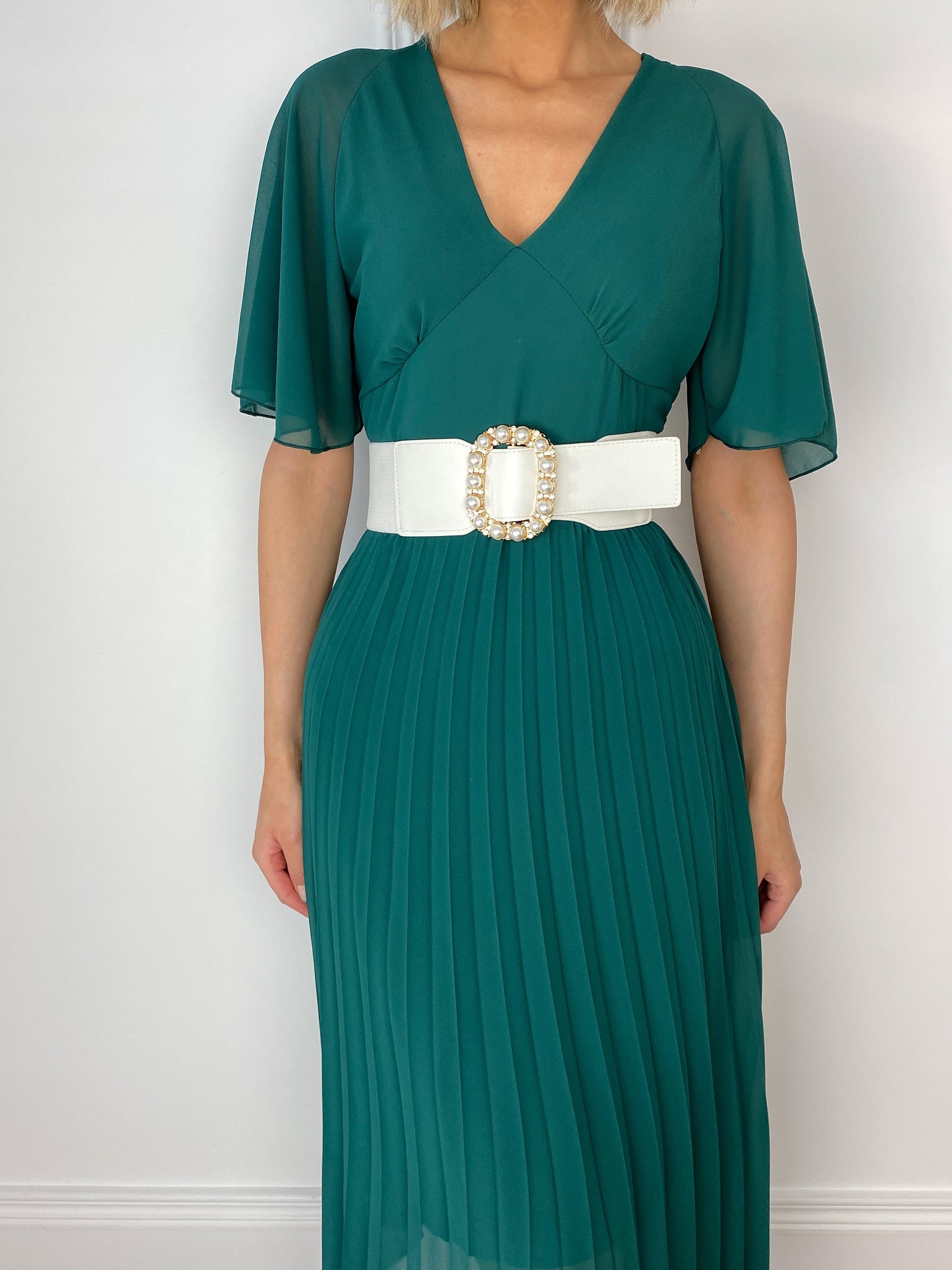Norah Pearl Belt - White
