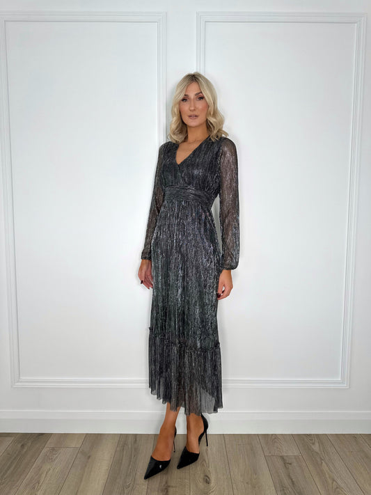 Lola Sequin Maxi Dress - Black