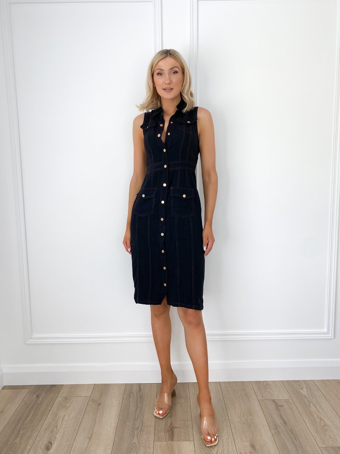 Alison Shirt Dress - Black