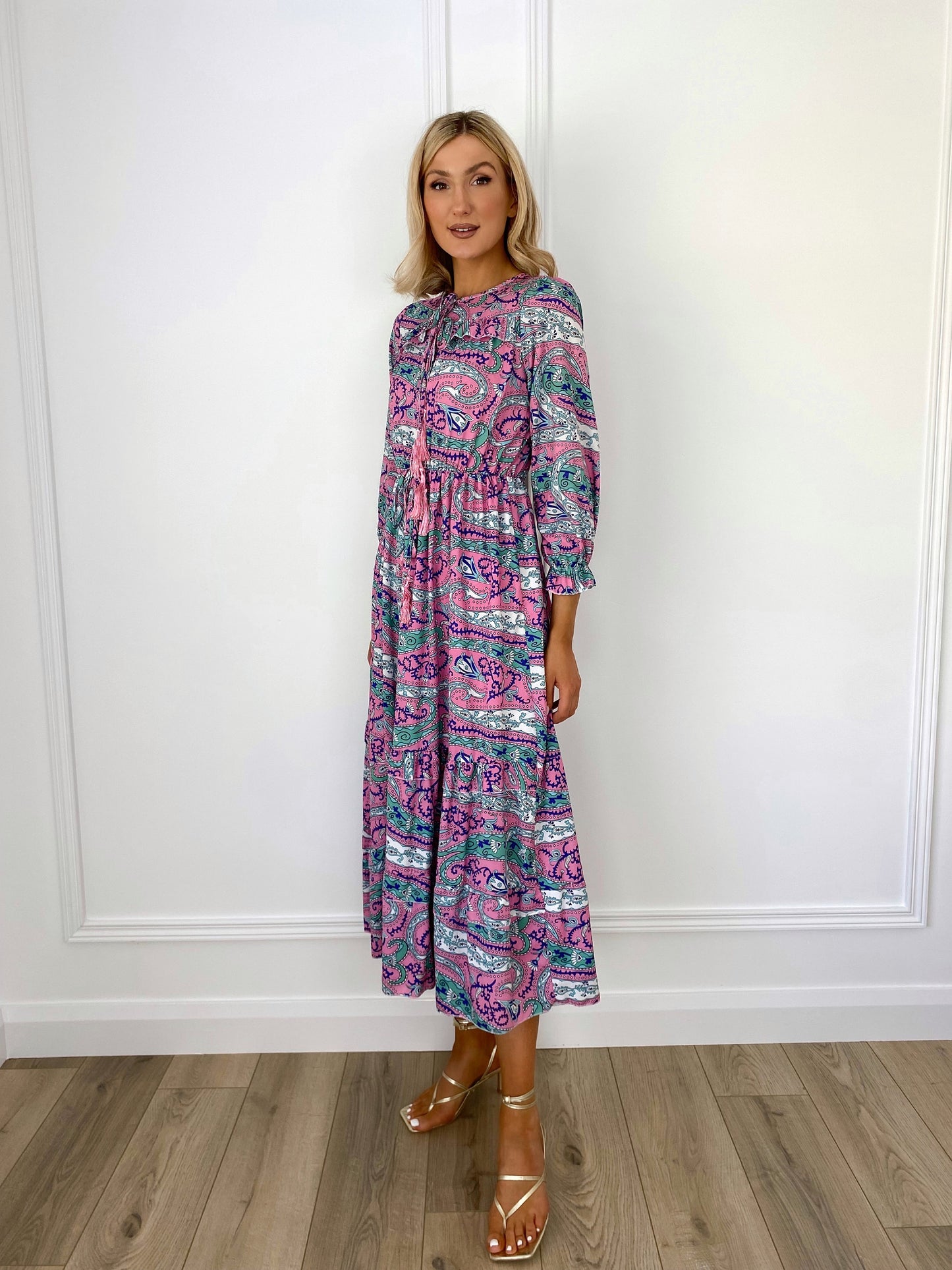 Triona Printed Maxi Dress - Purple