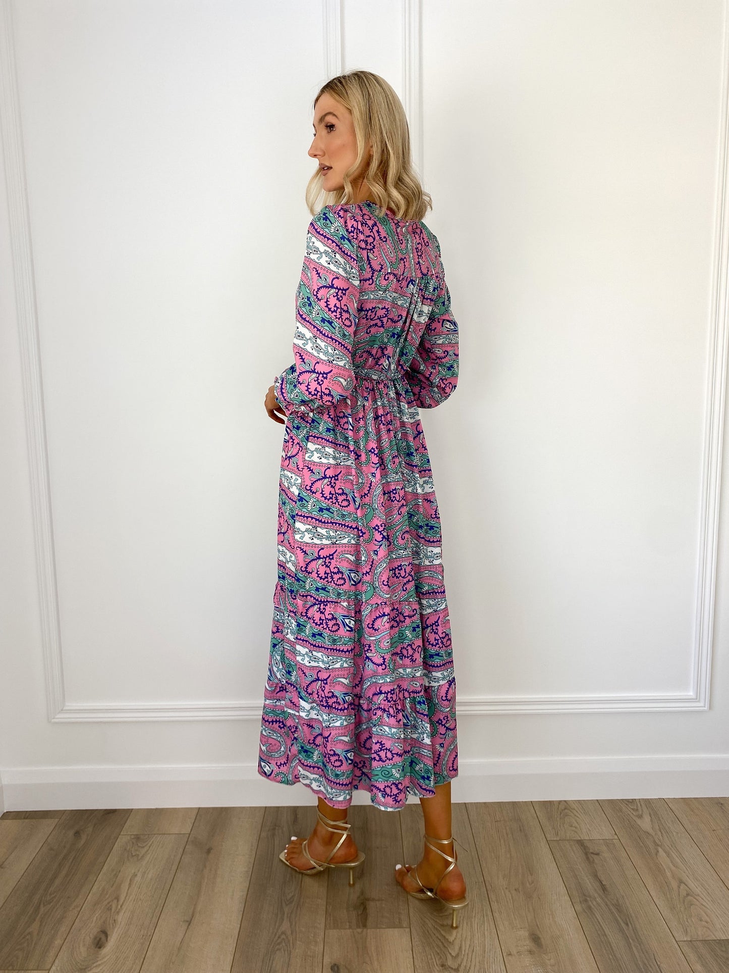 Triona Printed Maxi Dress - Purple