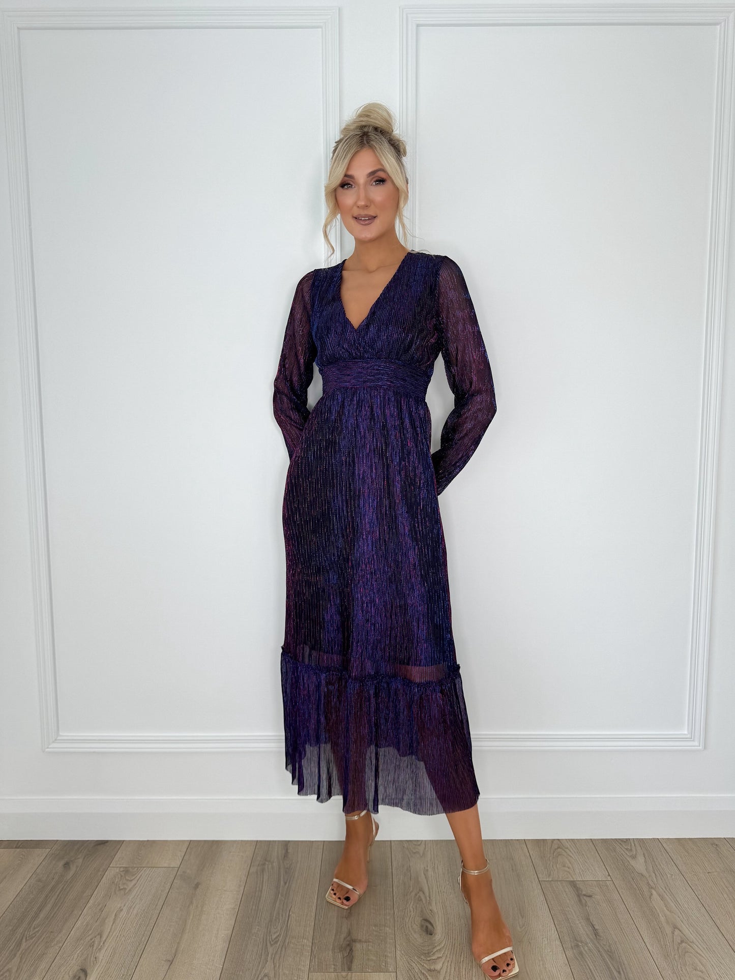 Lola Sequin Maxi Dress - Blue