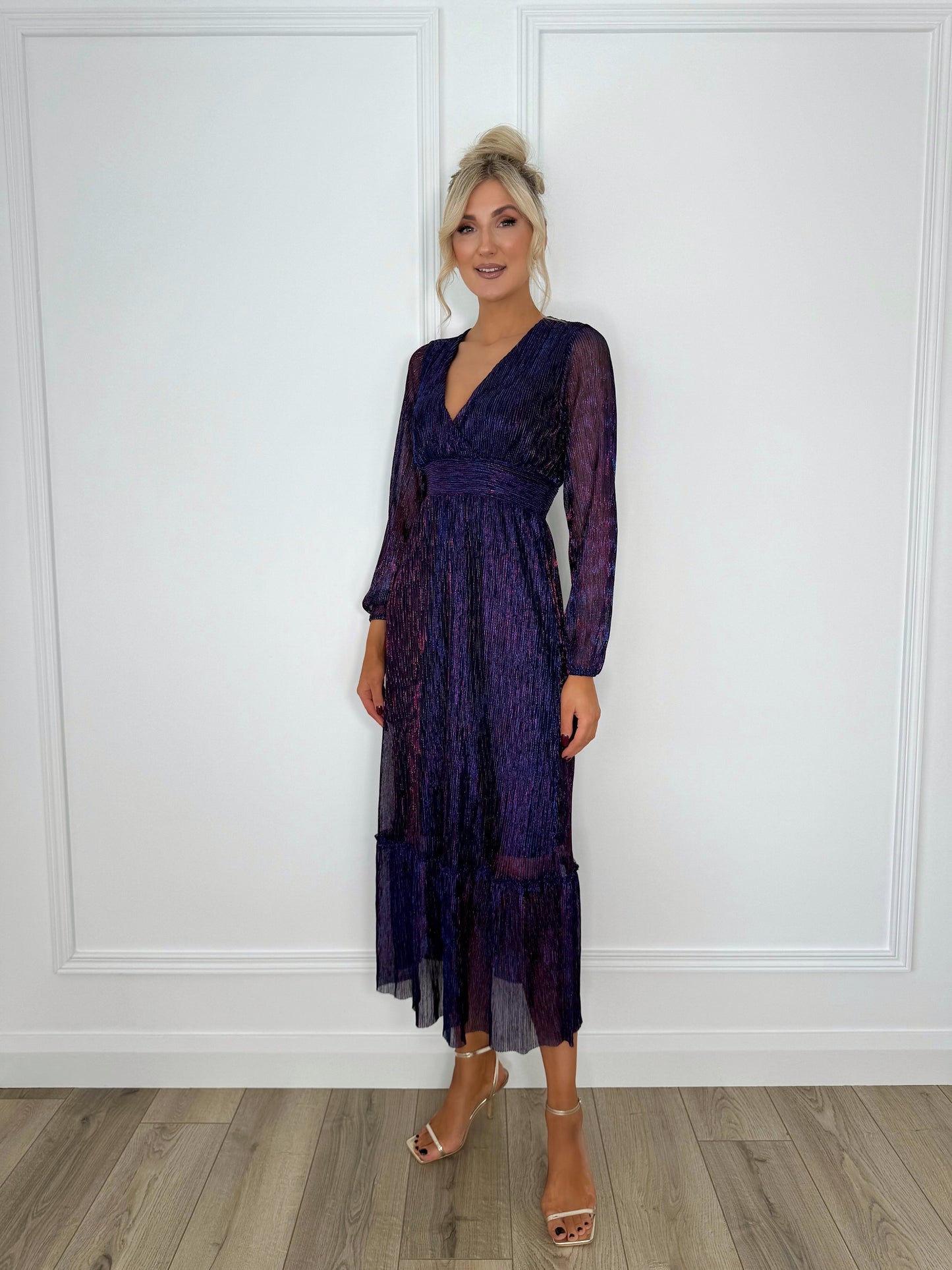 Lola Sequin Maxi Dress - Blue