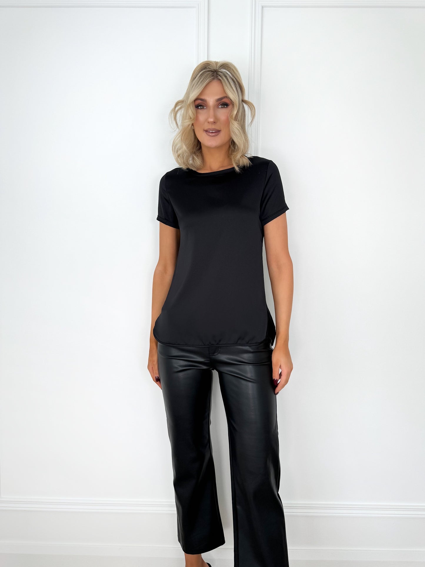 Zeta Satin Top - Black