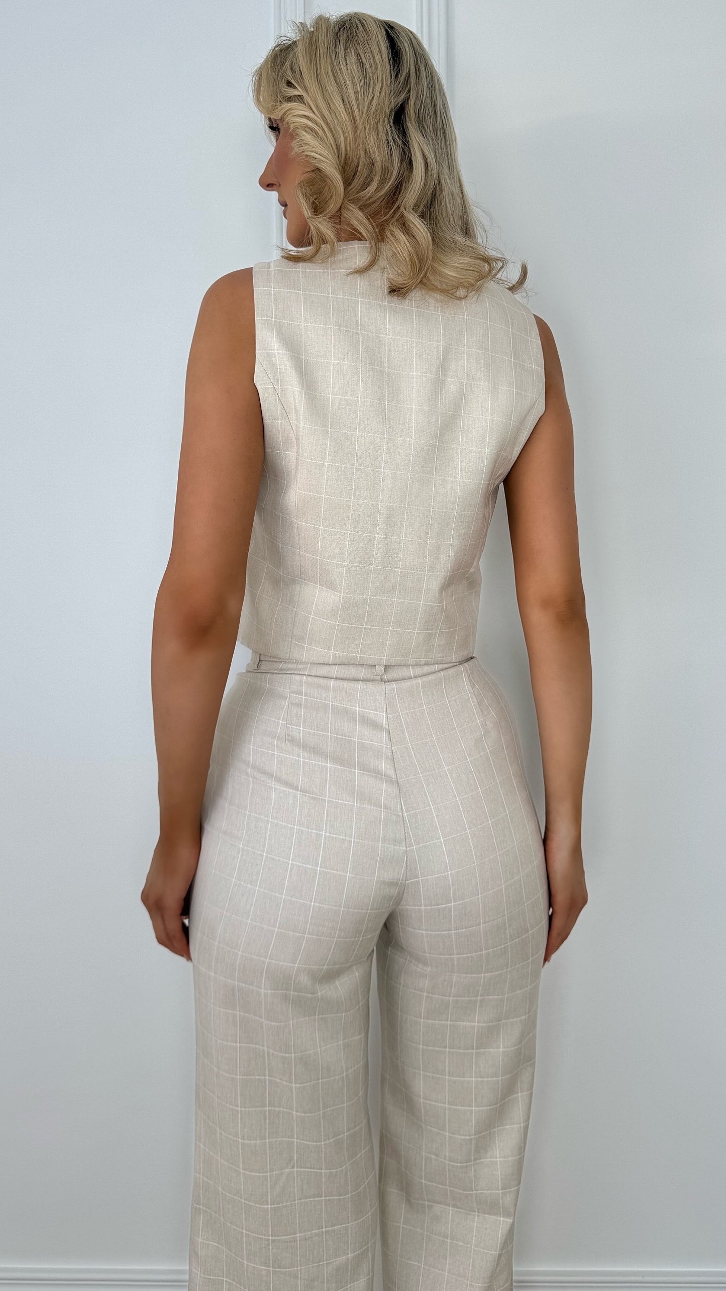 Daisy Tailored Vest - Beige