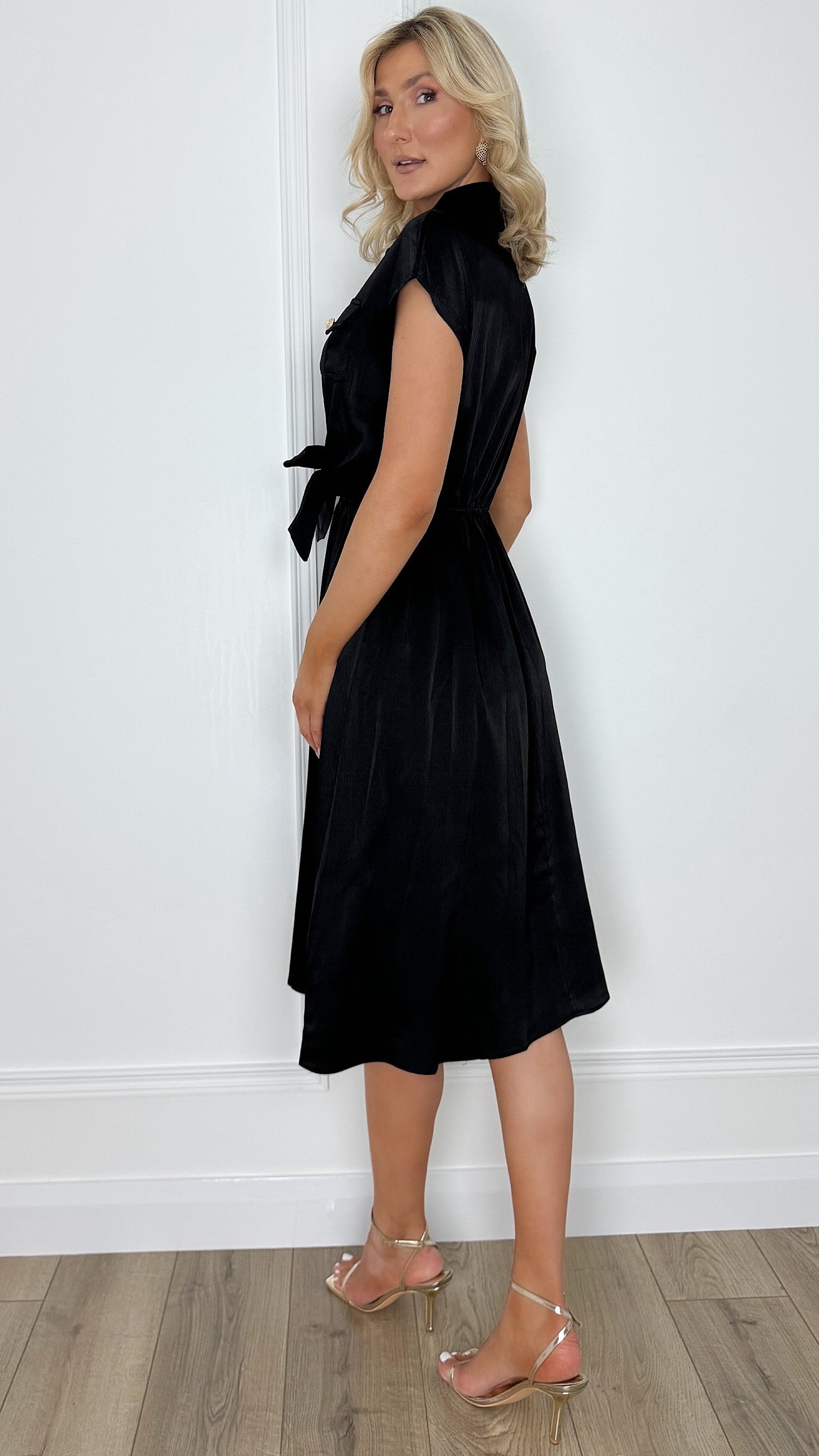 Linda Shirt Dress - Black