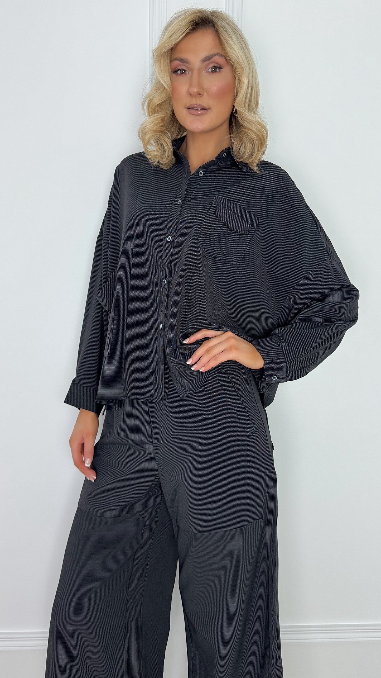 Tanya Stiped Shirt - Black