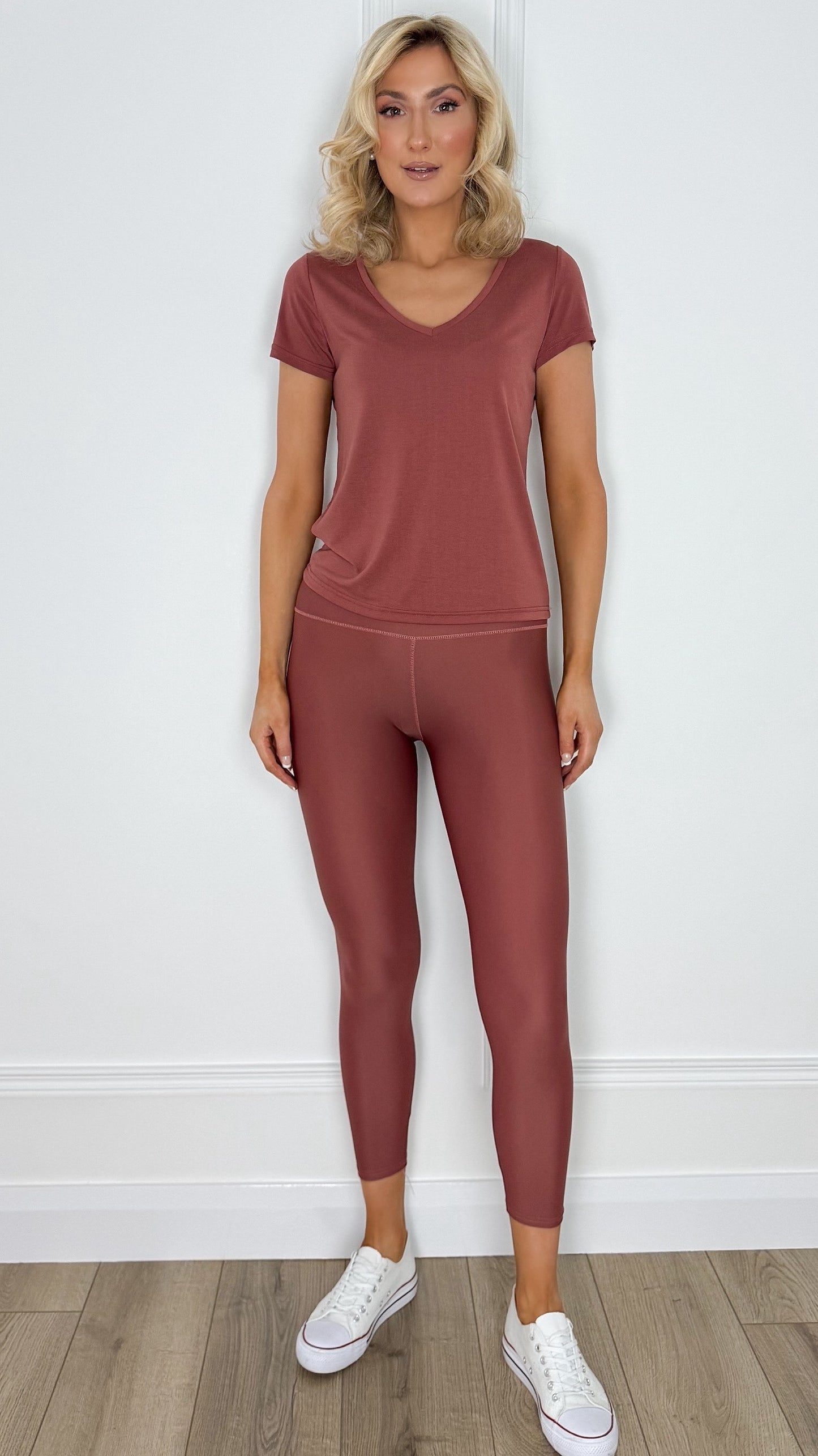 Vivian Sports Leggings - Terracotta