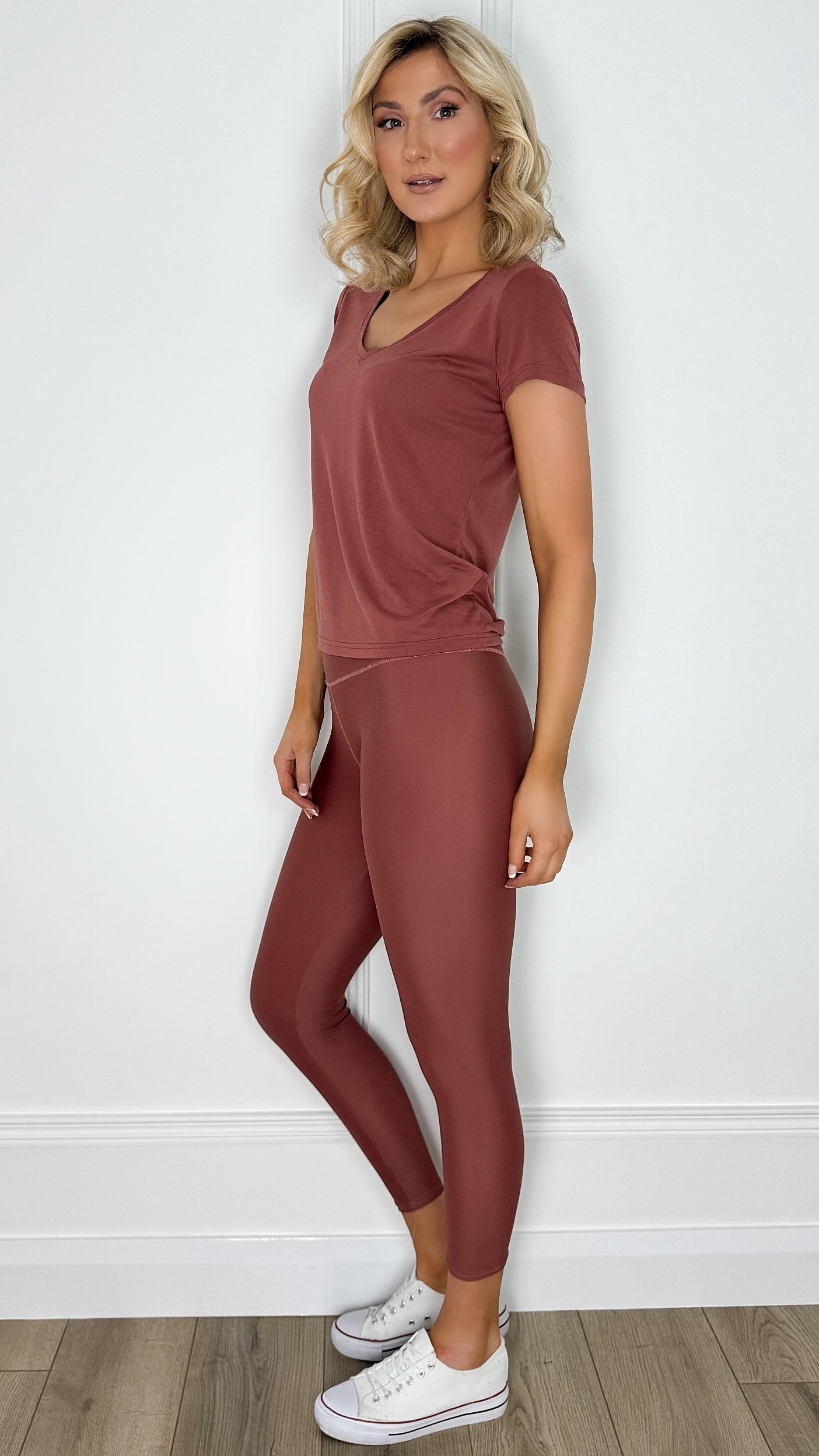 Vivian Sports Leggings - Terracotta