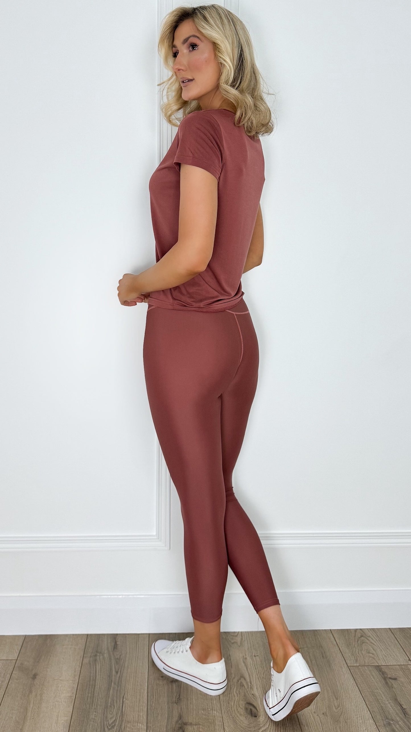 Vivian Sports Leggings - Terracotta