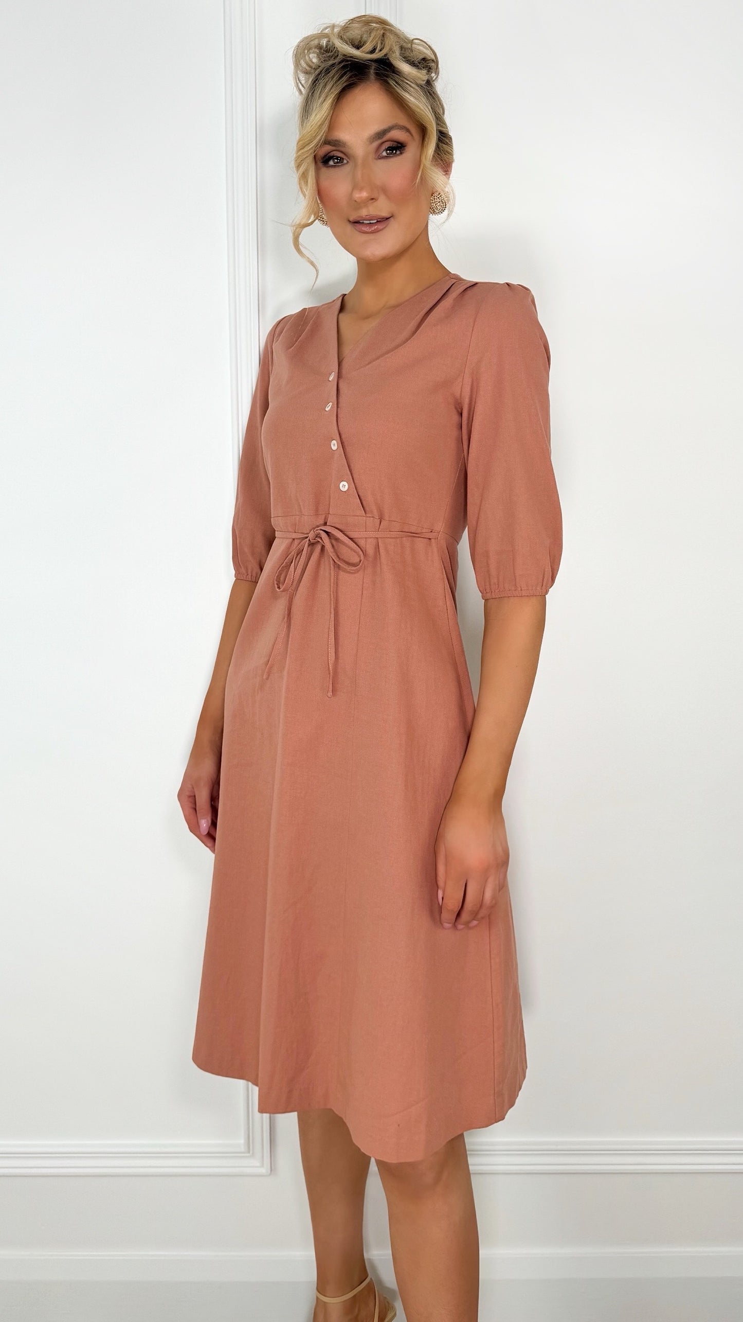 Patricia Side Detail Button Dress