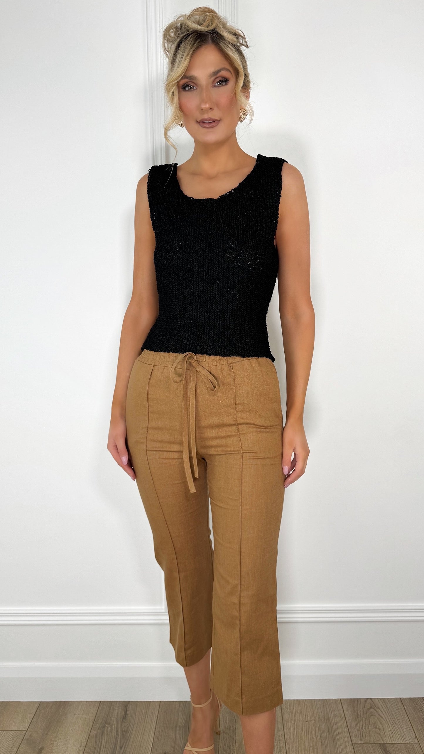 Camel Linen Trousers