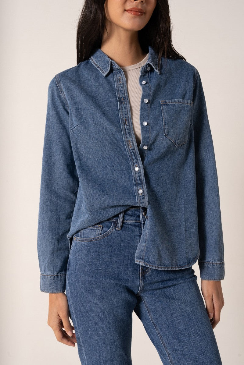 Aoife Denim Shirt - Dark Blue