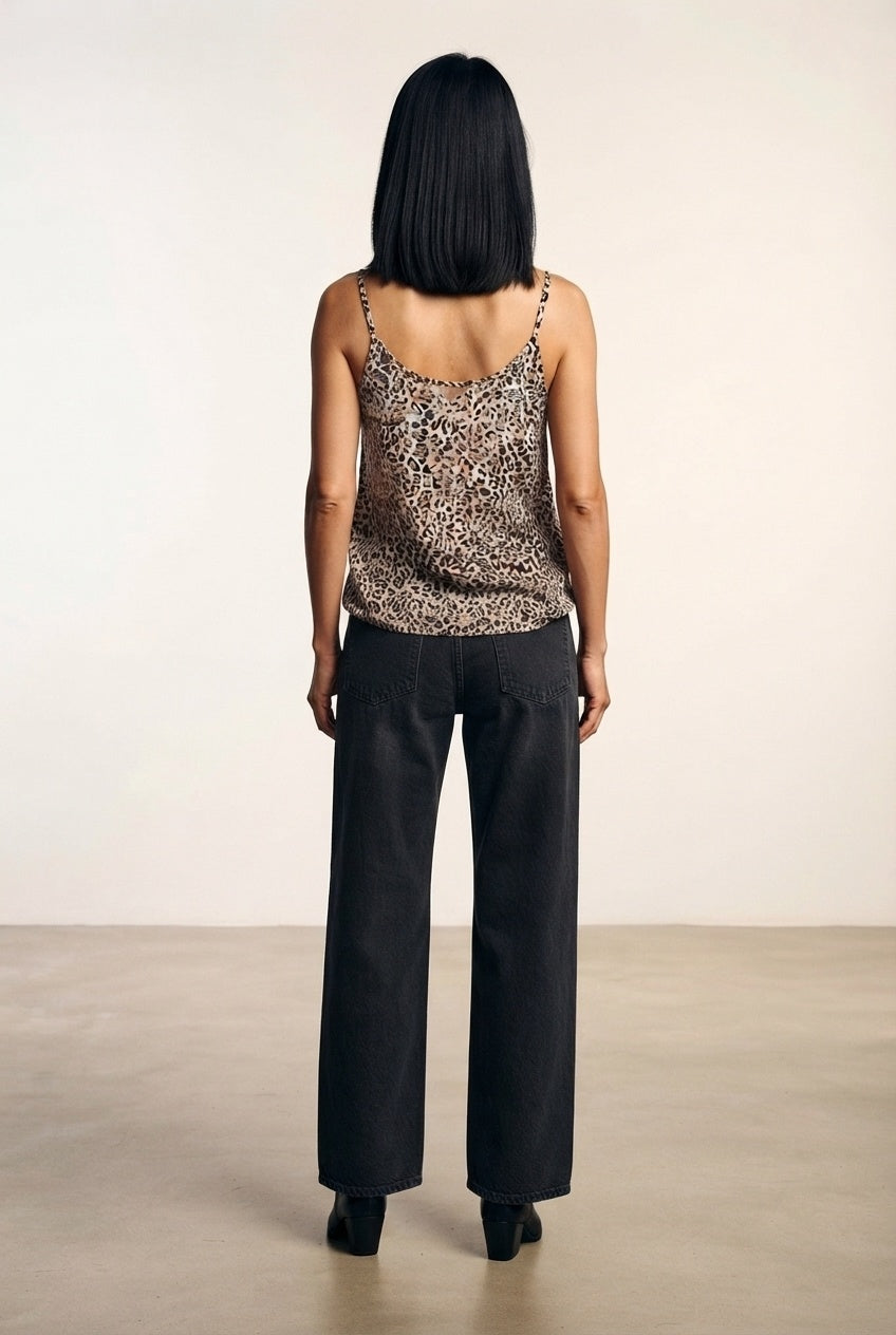 Nancy Animal Print Top - Beige