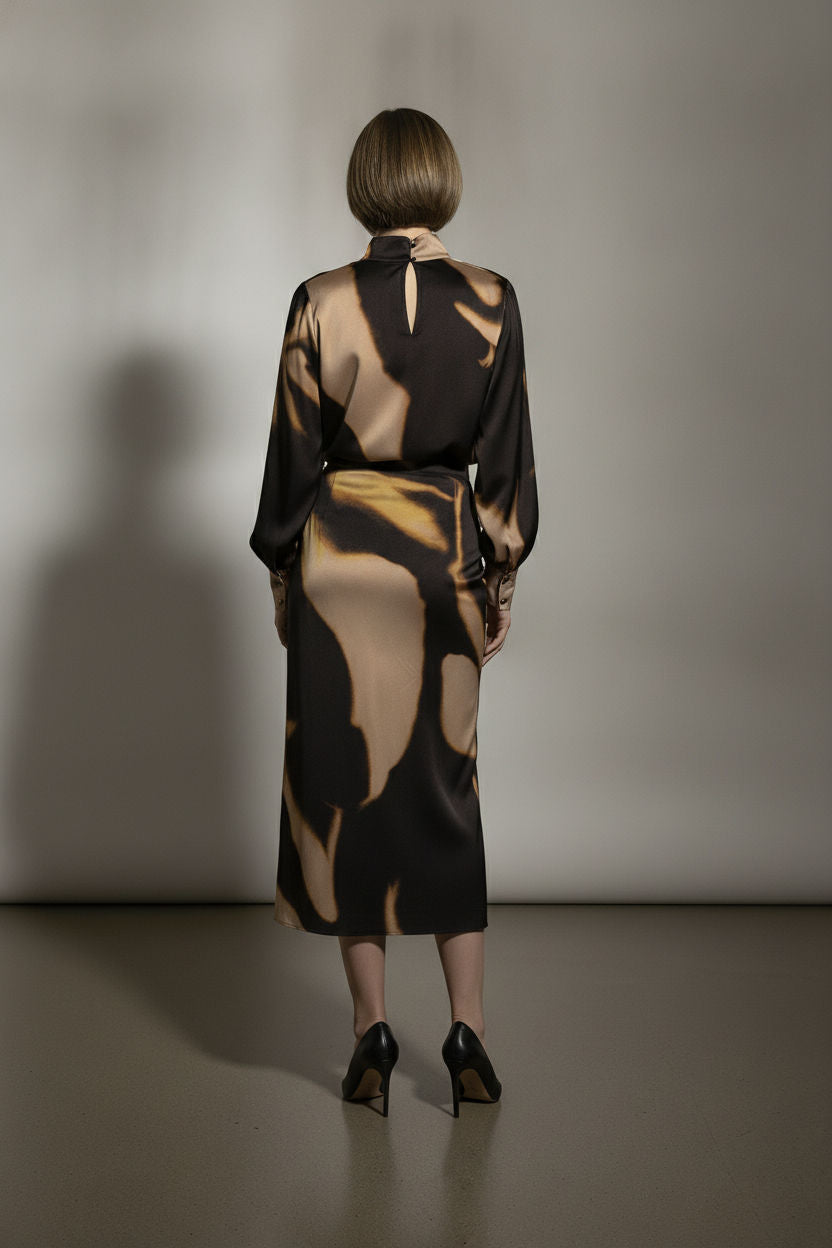 Isabella Printed Maxi Satin Skirt