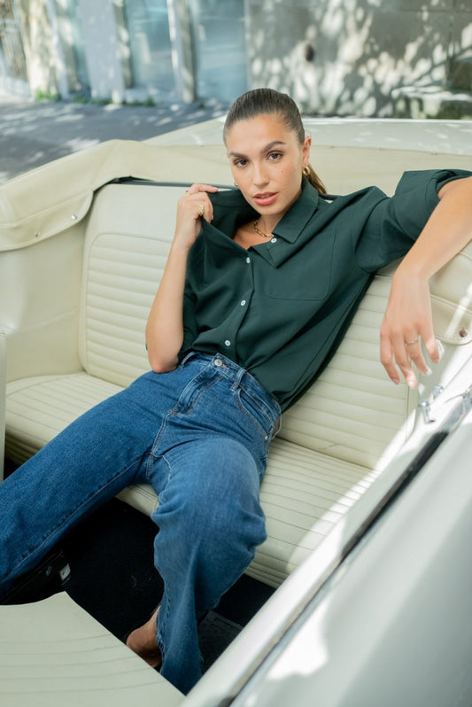 Gabrielle Wide Leg Jeans - Dark Blue
