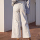 Venise Wide Denim Trousers With Gold Buttons - White
