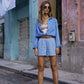 Lauren Light Denim Shorts - Blue