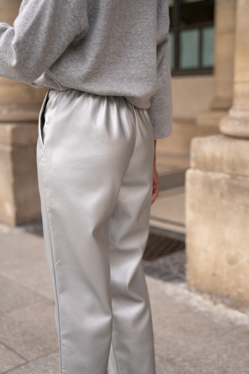 Zola Wide Leg Trousers - Silver