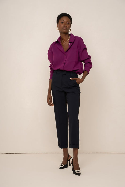 Garance Cigarette Trousers - Navy