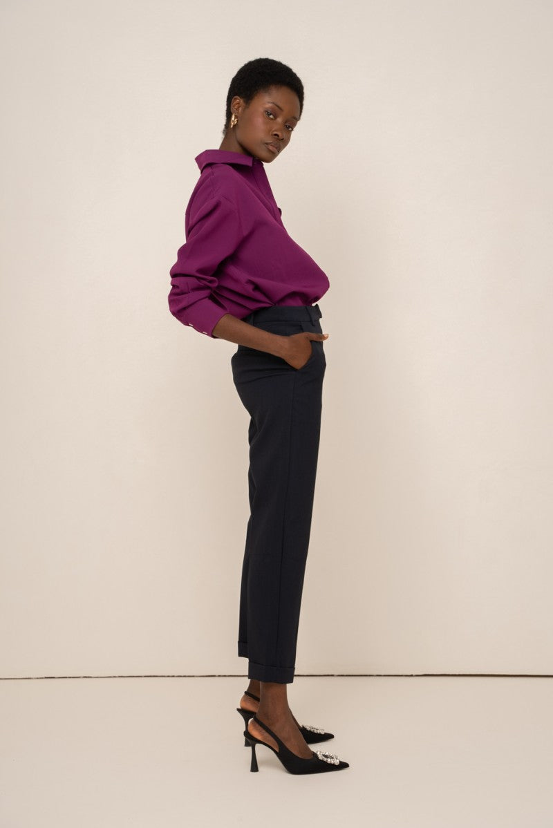 Garance Cigarette Trousers - Navy