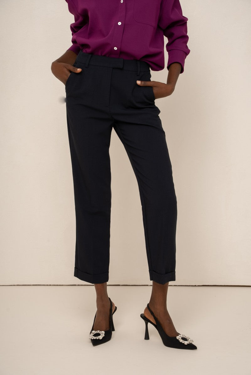 Garance Cigarette Trousers - Navy