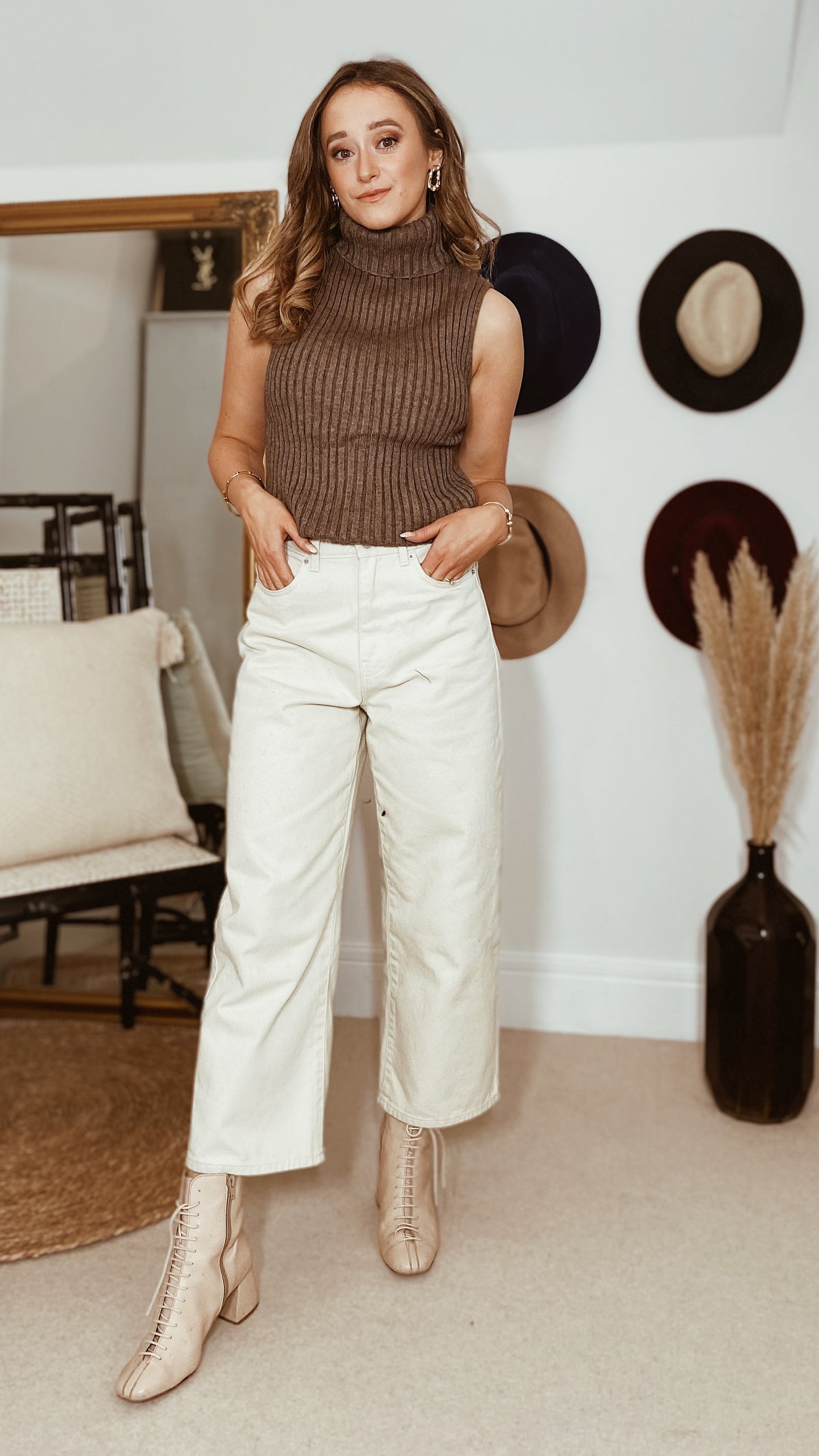 Lara Ribbed Top - Dark Brown