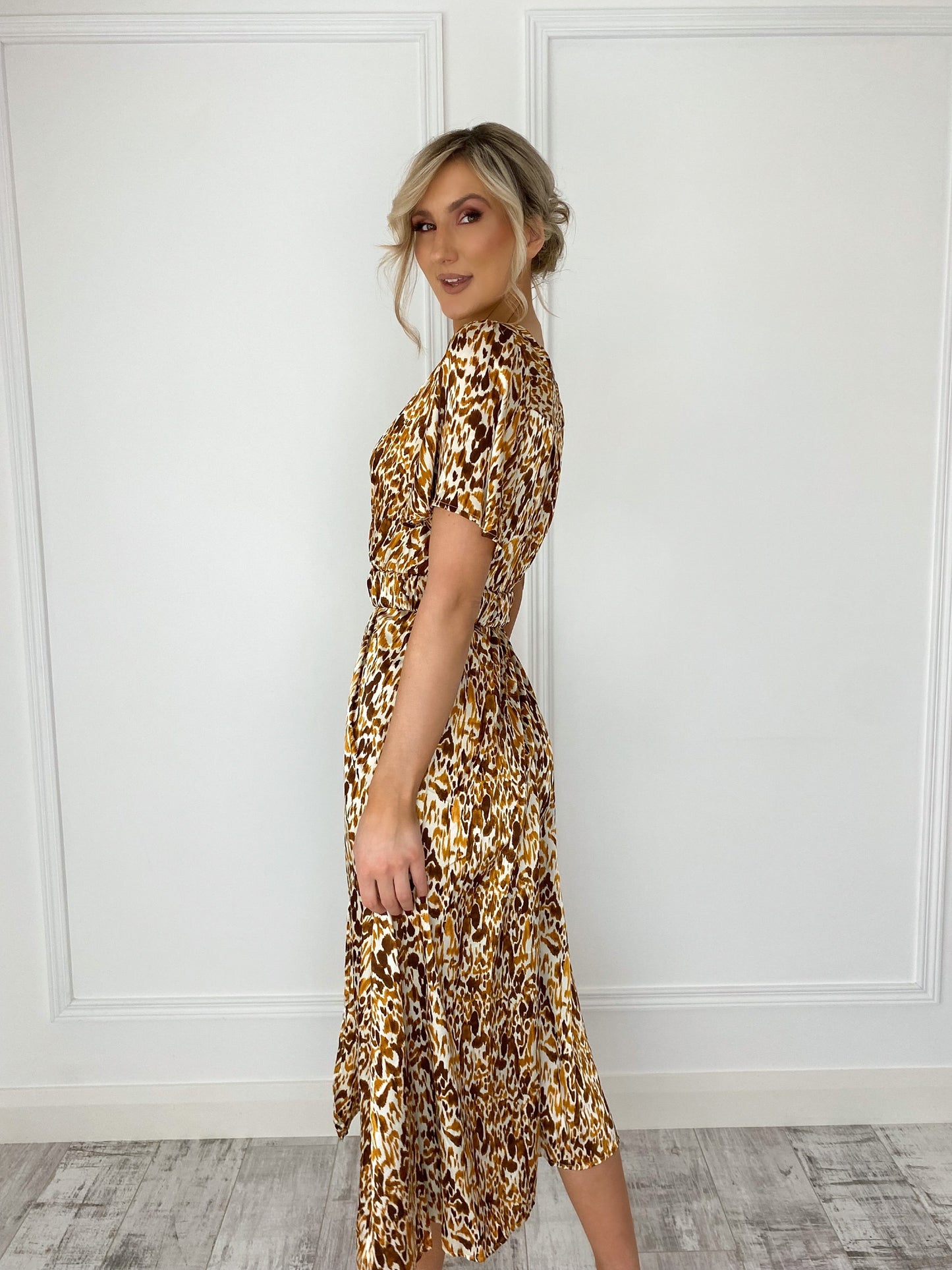 Lucia Animal Printed Dress - Brown