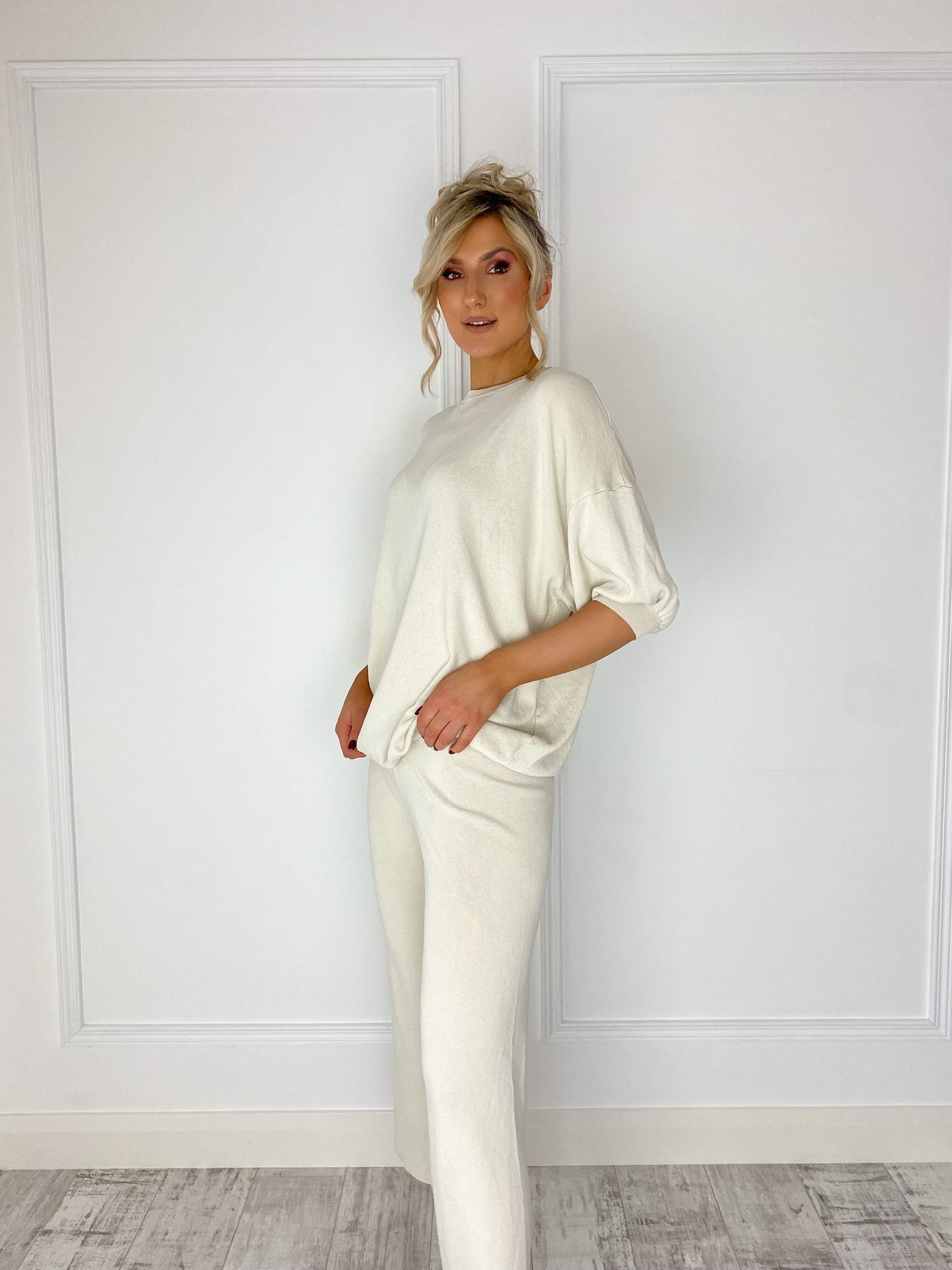 Leonora Beige Two Piece Co-ord Loungewear Set