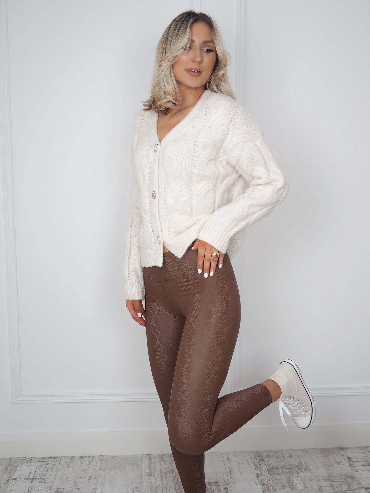 Davina Brown Croc Print Leggings
