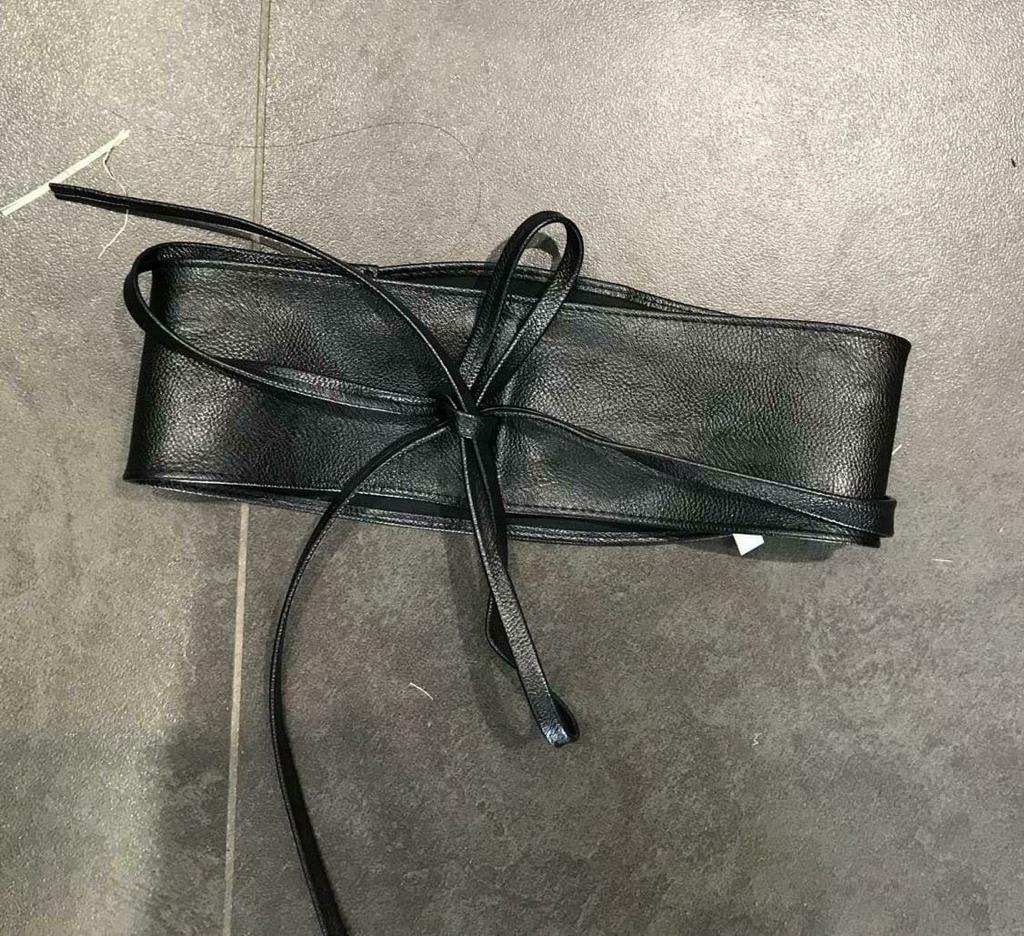 Sinead Faux Leather Obi Black Belt