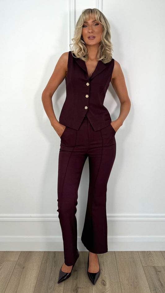Ciara Tailored Trousers - Plum