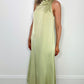Jennifer Satin Dress - Lime Green