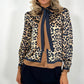Eimear Animal Print Bowknot Shirt - Black and Brown