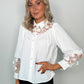 Lorraine Shirt with Lace Details - White