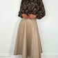 Fia Pleated Faux Leather Skirt - Taupe