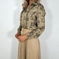 Bella Beige Belted Pleated Skirt