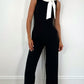 Julie white Bowknot Jumpsuit - Black
