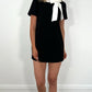 Julie white Bowknot Short Dress - Black