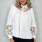 Lorraine Shirt with Lace Details - White