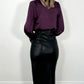 Amelie Maxi Faux Leather Skirt with Button Details - Black