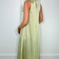 Jennifer Satin Dress - Lime Green