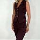Ciara Button up Waistcoat - Plum