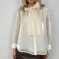 Aoife Bowknot Metallic Shirt - Beige
