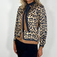 Eimear Animal Print Bowknot Shirt - Black and Brown
