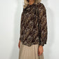 Suzanne Printed Bowknot Shirt - Brown