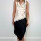 Aisling Satin Skirt with Lace - Black