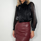 Aoife Bowknot Metallic Shirt - Black